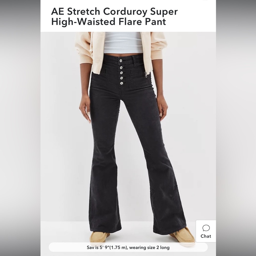 NWT AE Stretch Corduroy Super High-Waisted Flare Pant